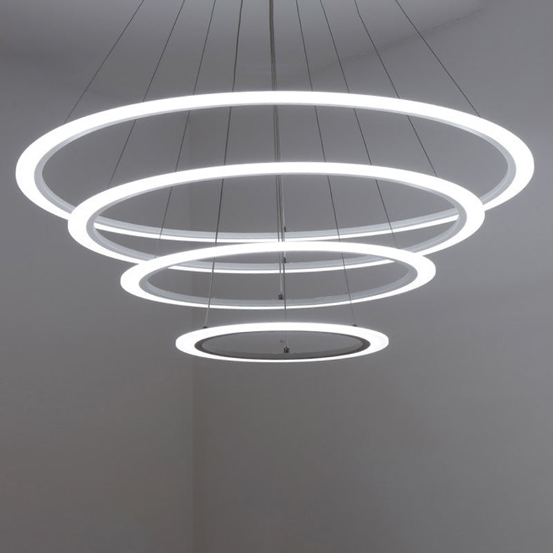 Modern Round Chandelier Light Fixtures Acrylic Hanging Light Kit for Restaurant
