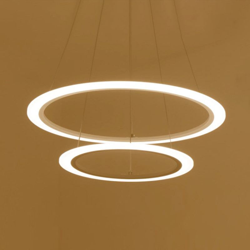 Modern Round Chandelier Light Fixtures Acrylic Hanging Light Kit for Restaurant