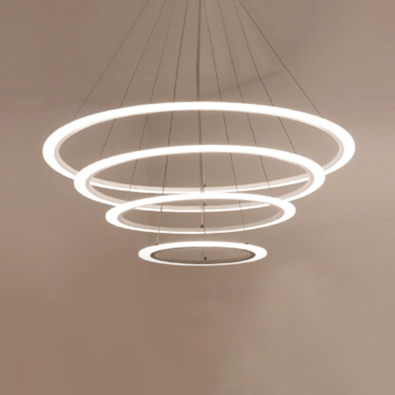 Modern Round Chandelier Light Fixtures Acrylic Hanging Light Kit for Restaurant