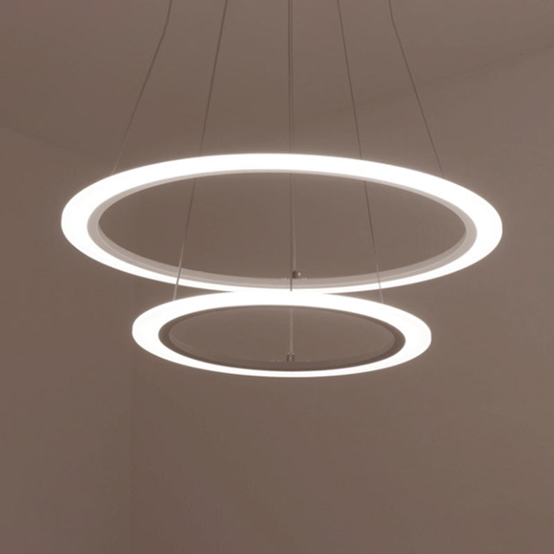 Modern Round Chandelier Light Fixtures Acrylic Hanging Light Kit for Restaurant