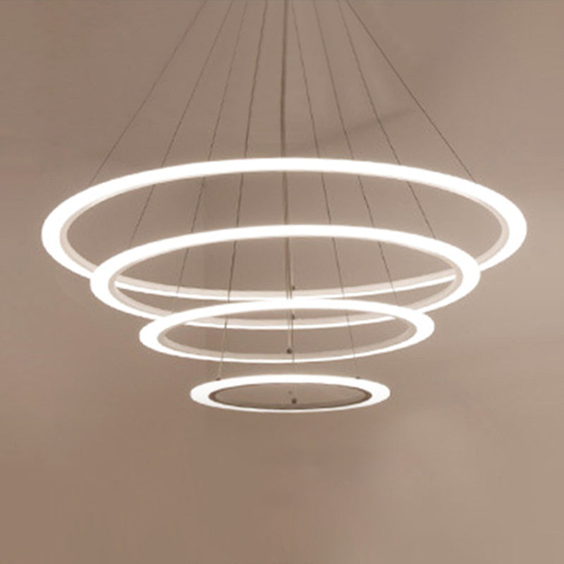 Modern Round Chandelier Light Fixtures Acrylic Hanging Light Kit for Restaurant