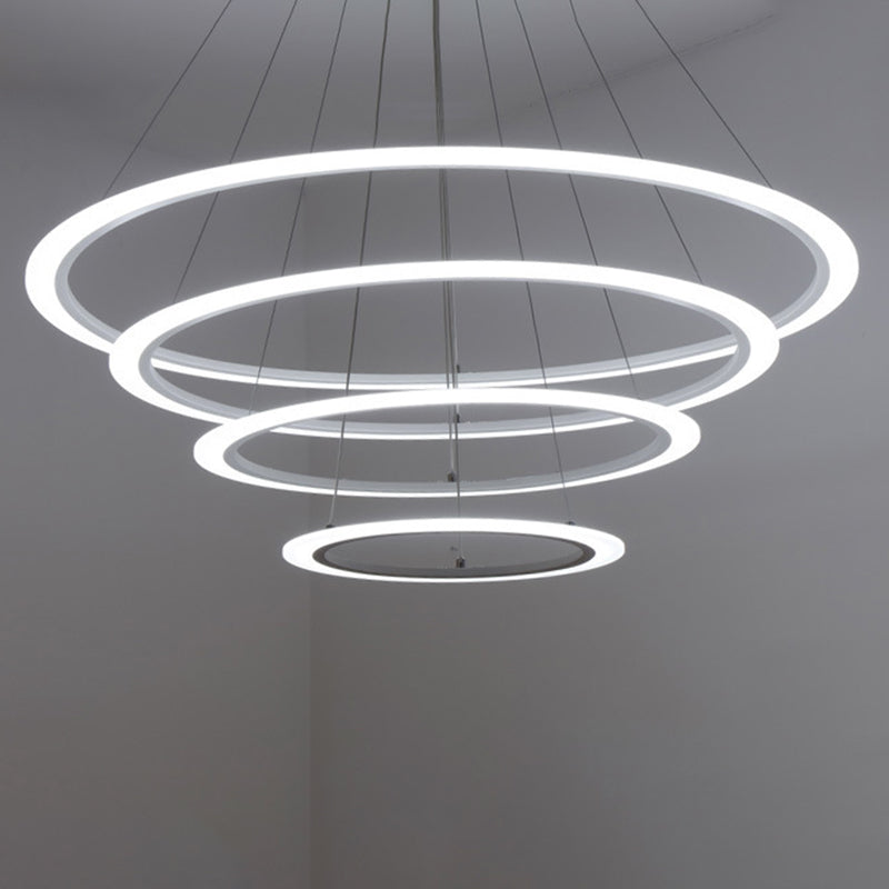 Modern Round Chandelier Light Fixtures Acrylic Hanging Light Kit for Restaurant