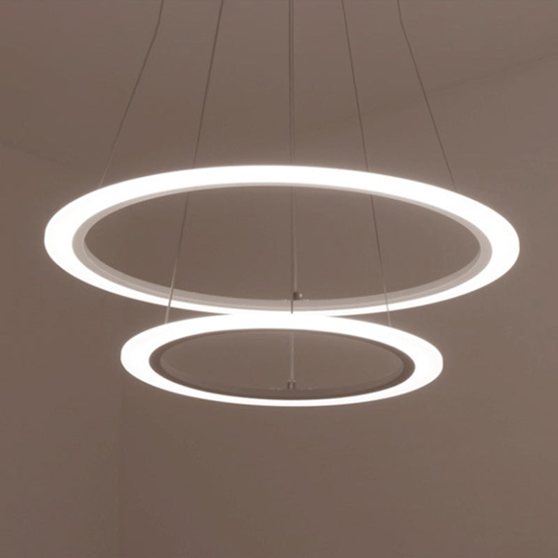 Modern Round Chandelier Light Fixtures Acrylic Hanging Light Kit for Restaurant
