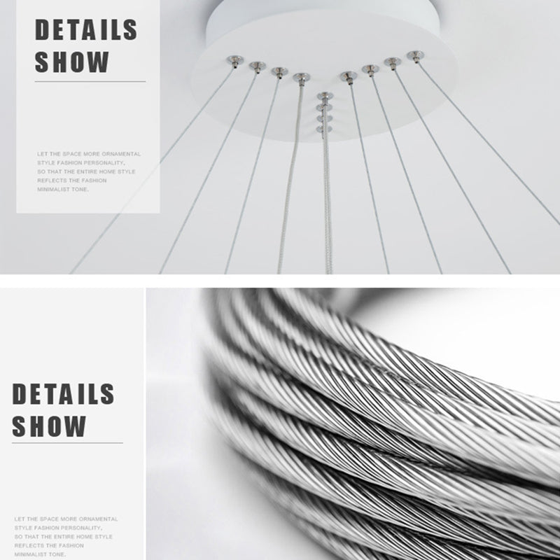 Modern Round Chandelier Light Fixtures Acrylic Hanging Light Kit for Restaurant