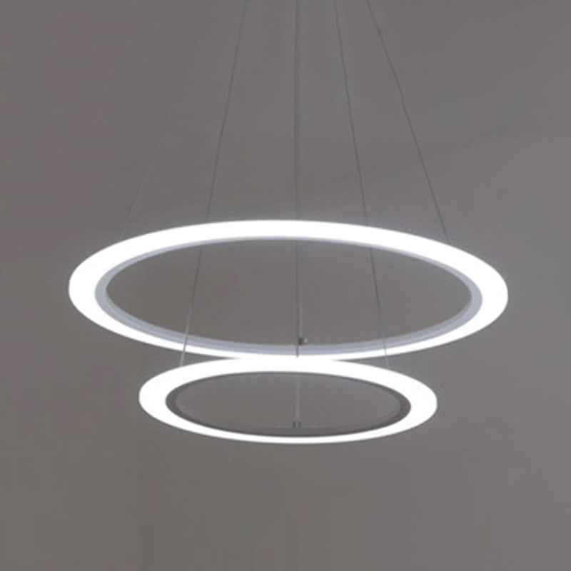 Modern Round Chandelier Light Fixtures Acrylic Hanging Light Kit for Restaurant