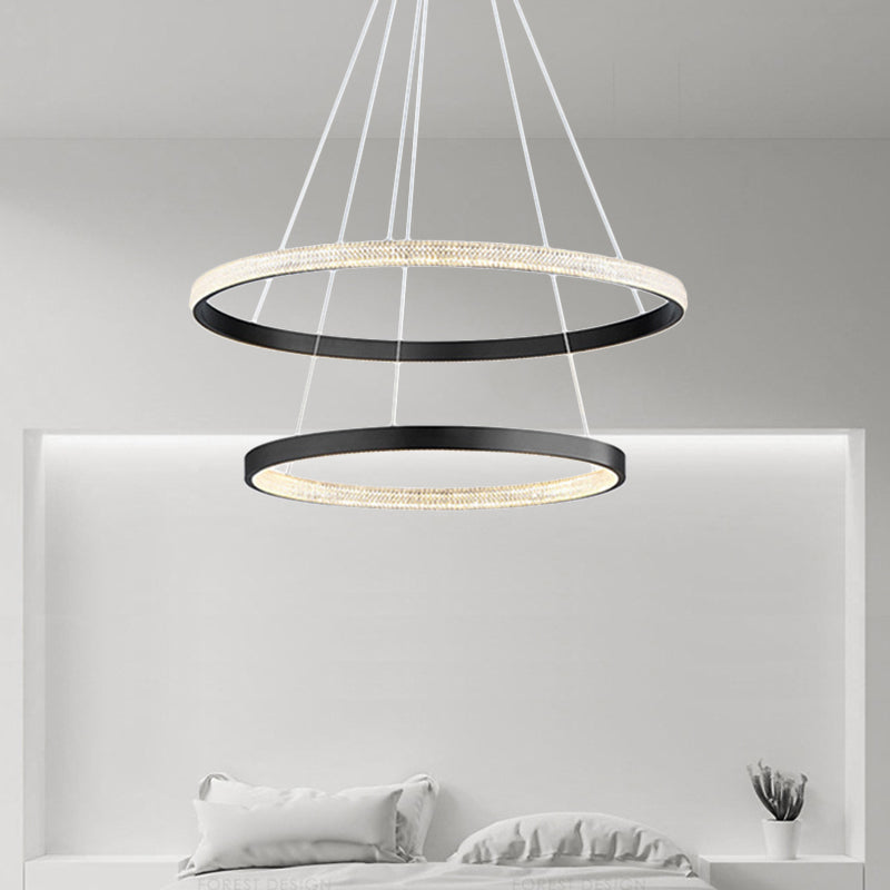 Candelier de anillo contemporáneo Luz acrílica acrílica accesorios para restaurante para restaurante