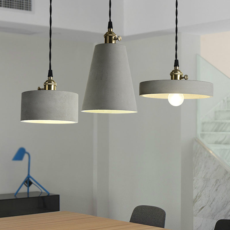 Luces de techo colgante de 1 luces con lámpara colgante de cemento moderna