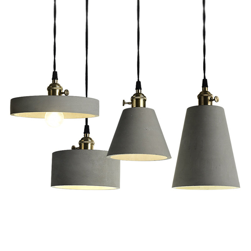 Luces de techo colgante de 1 luces con lámpara colgante de cemento moderna