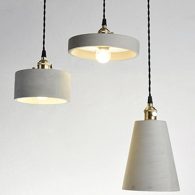 Luces de techo colgante de 1 luces con lámpara colgante de cemento moderna