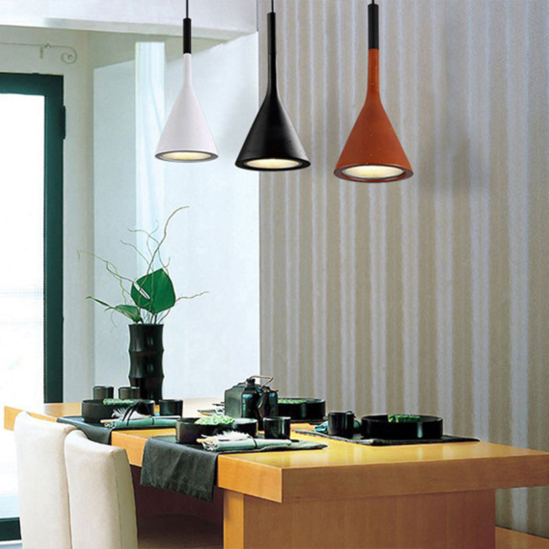 Modern Cone Pendant Light Kit Cement 1 Light Pendant Lamp