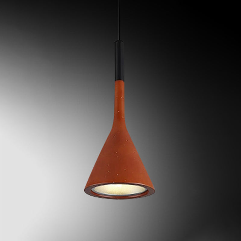 Modern Cone Pendant Light Kit Cement 1 Light Pendant Lamp