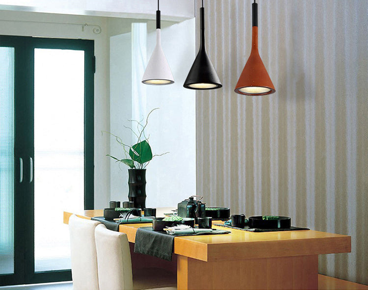 Modern Cone Pendant Light Kit Cement 1 Light Pendant Lamp