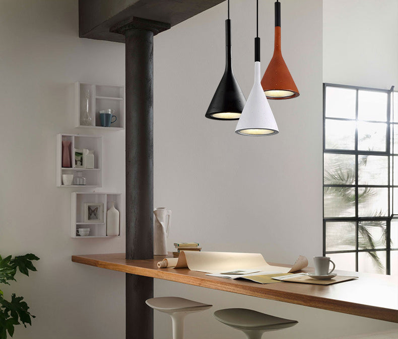 Modern Cone Pendant Light Kit Cement 1 Light Pendant Lamp