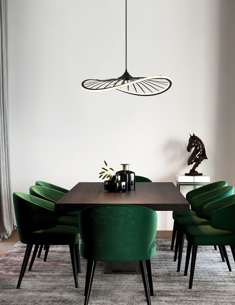 Luz colgante de negro de colgante en forma de alambre de alambre de hierro para el comedor para comedor