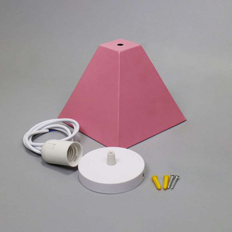 Trapezoide de metal Luz colgante Nordic Macaron Style 1 Lámpara de techo de mesa de comedor ligero