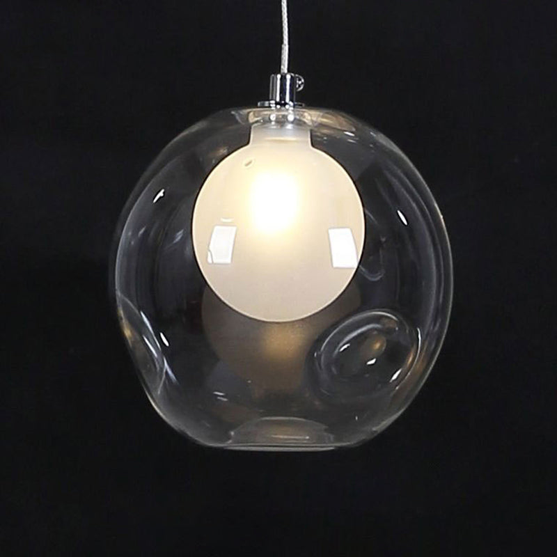 Ball Spiral Stairs Multi-Pendant Clear Dimpled Glass 15-Light Modern Ceiling Light