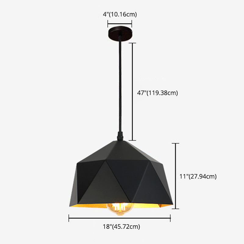 1 Lampada a ciondolo a diamante chiaro Nordic Minimalist Minimalist Metal Dining Room Hanging Lampada
