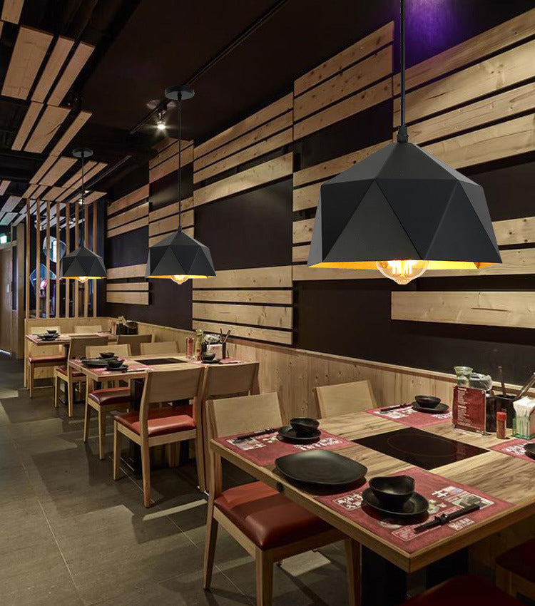 1 Lampada a ciondolo a diamante chiaro Nordic Minimalist Minimalist Metal Dining Room Hanging Lampada