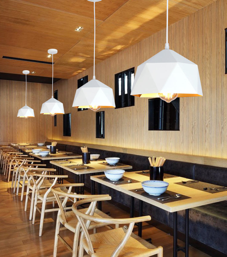 1 Lampada a ciondolo a diamante chiaro Nordic Minimalist Minimalist Metal Dining Room Hanging Lampada