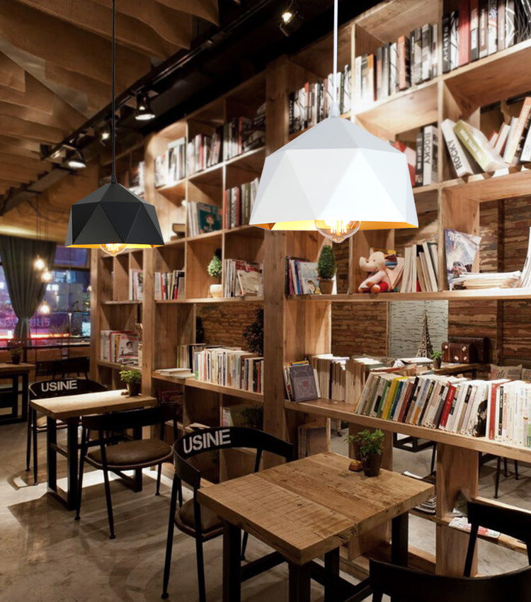 1 Lampada a ciondolo a diamante chiaro Nordic Minimalist Minimalist Metal Dining Room Hanging Lampada