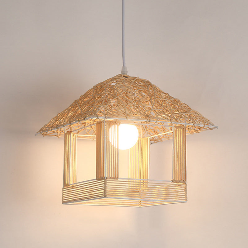 Chinesische Anhänger Beleuchtungskörper Rattan Hanges Licht mit hängenden Kabel für das Restaurant