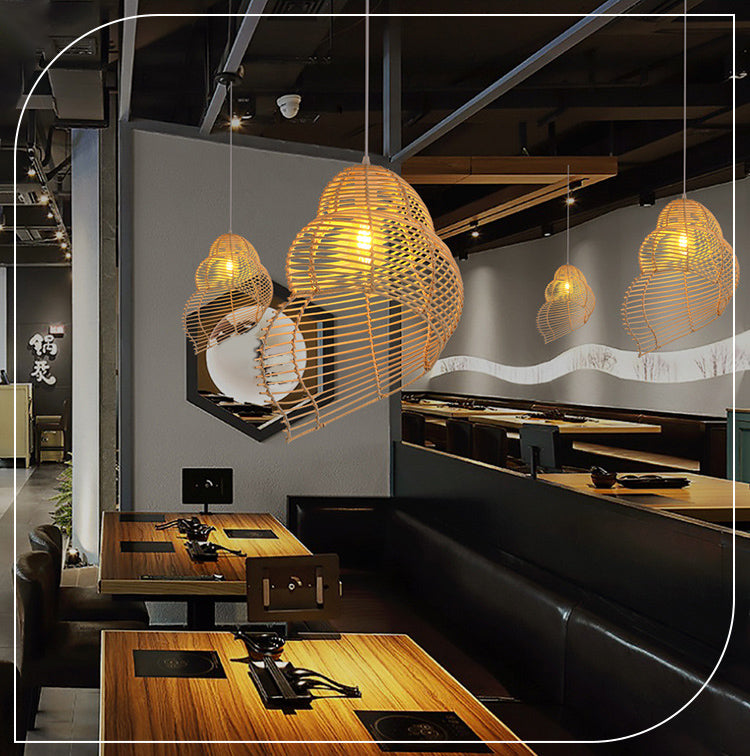Chinesische Anhänger Beleuchtungskörper Rattan Hanges Licht mit hängenden Kabel für das Restaurant