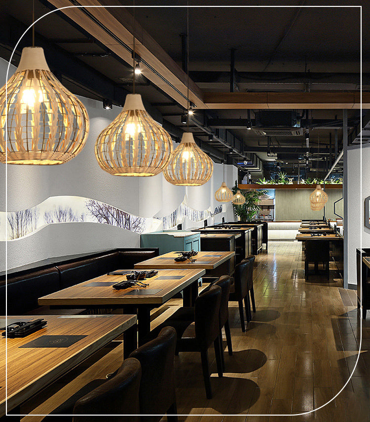 Chinesische Anhänger Beleuchtungskörper Rattan Hanges Licht mit hängenden Kabel für das Restaurant