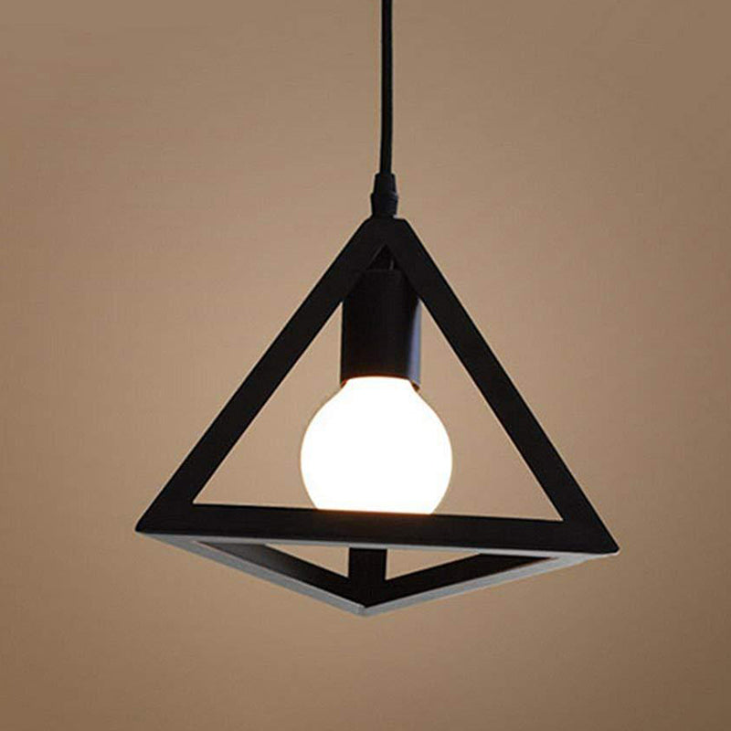 Modern Triangle Hanging Ceiling Light Metal 1 Light Pendant
