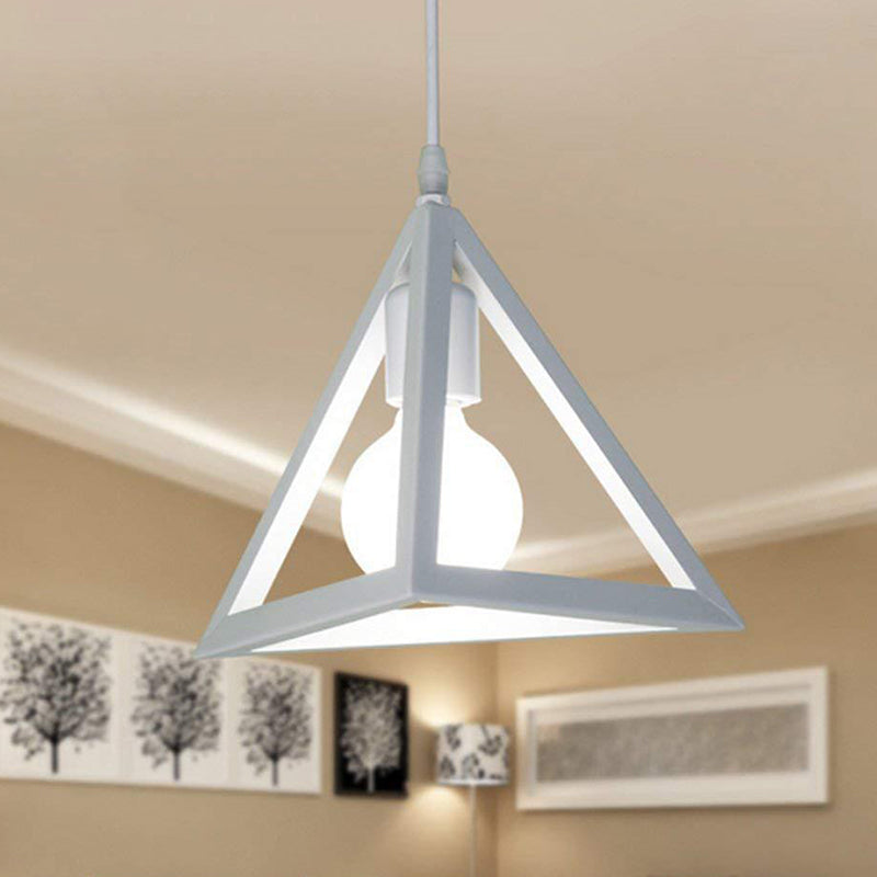 Modern Triangle Hanging Ceiling Light Metal 1 Light Pendant