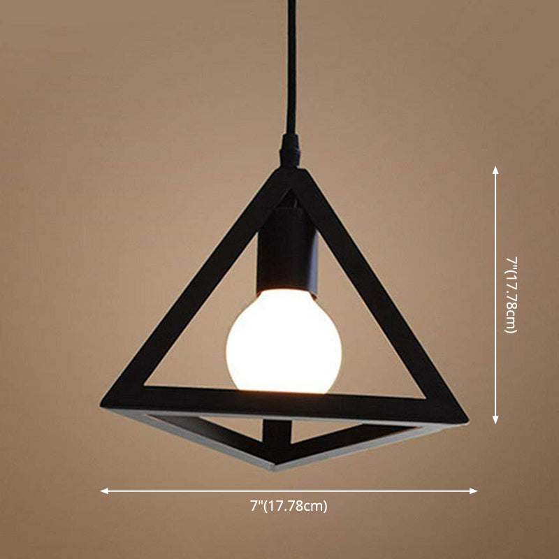Modern Triangle Hanging Ceiling Light Metal 1 Light Pendant