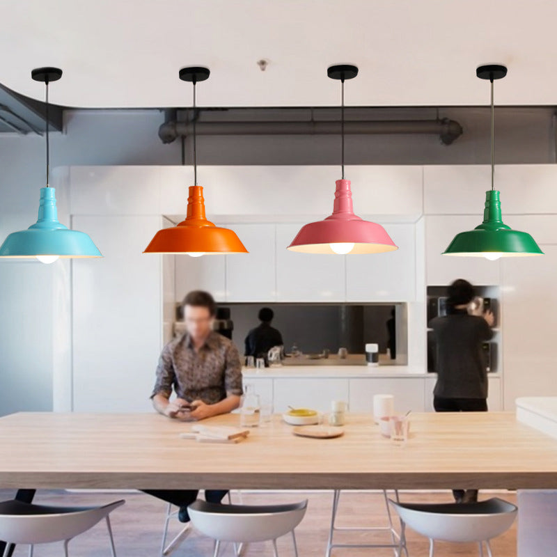 Moderne Macarons minimalistische Scheune Anhänger Leuchtmetall 1 Leichter Esszimmer Tisch Anhänger Beleuchtung