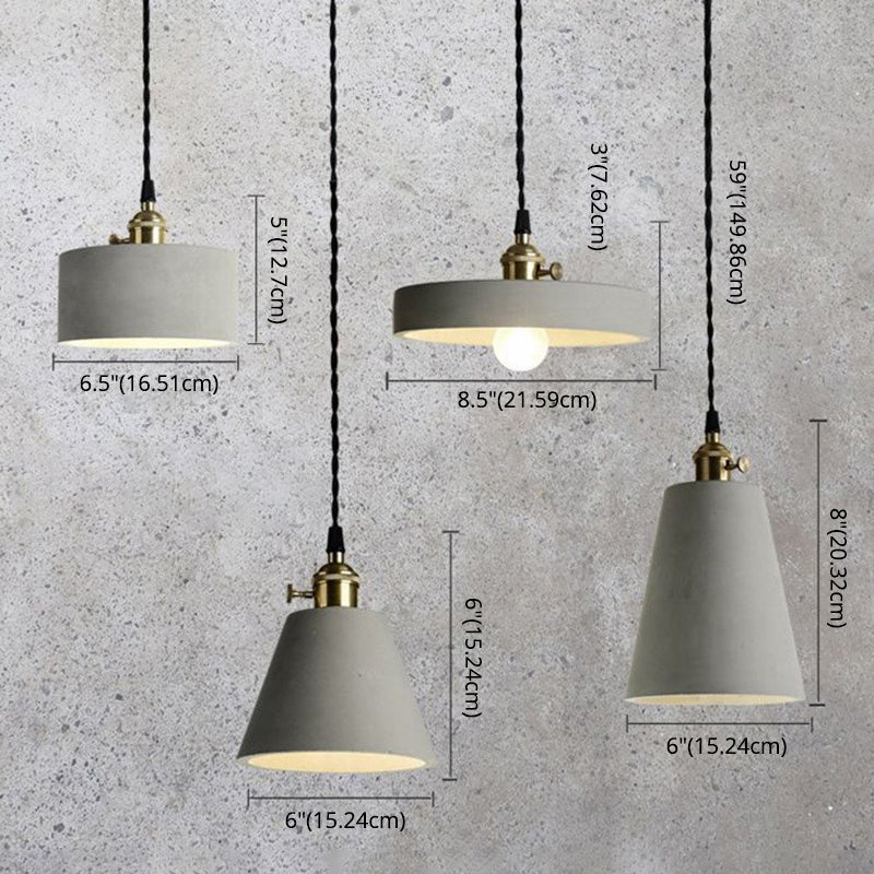 Luci a soffitto a sospensione cemento con tonalità moderna 1 ciondolo luce