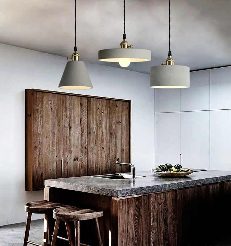 Luci a soffitto a sospensione cemento con tonalità moderna 1 ciondolo luce