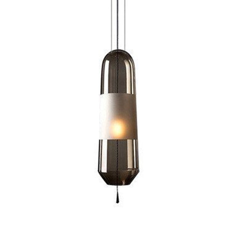 1 pendentif cylindrique léger moderne table de salle à manger en verre soufflé à la main