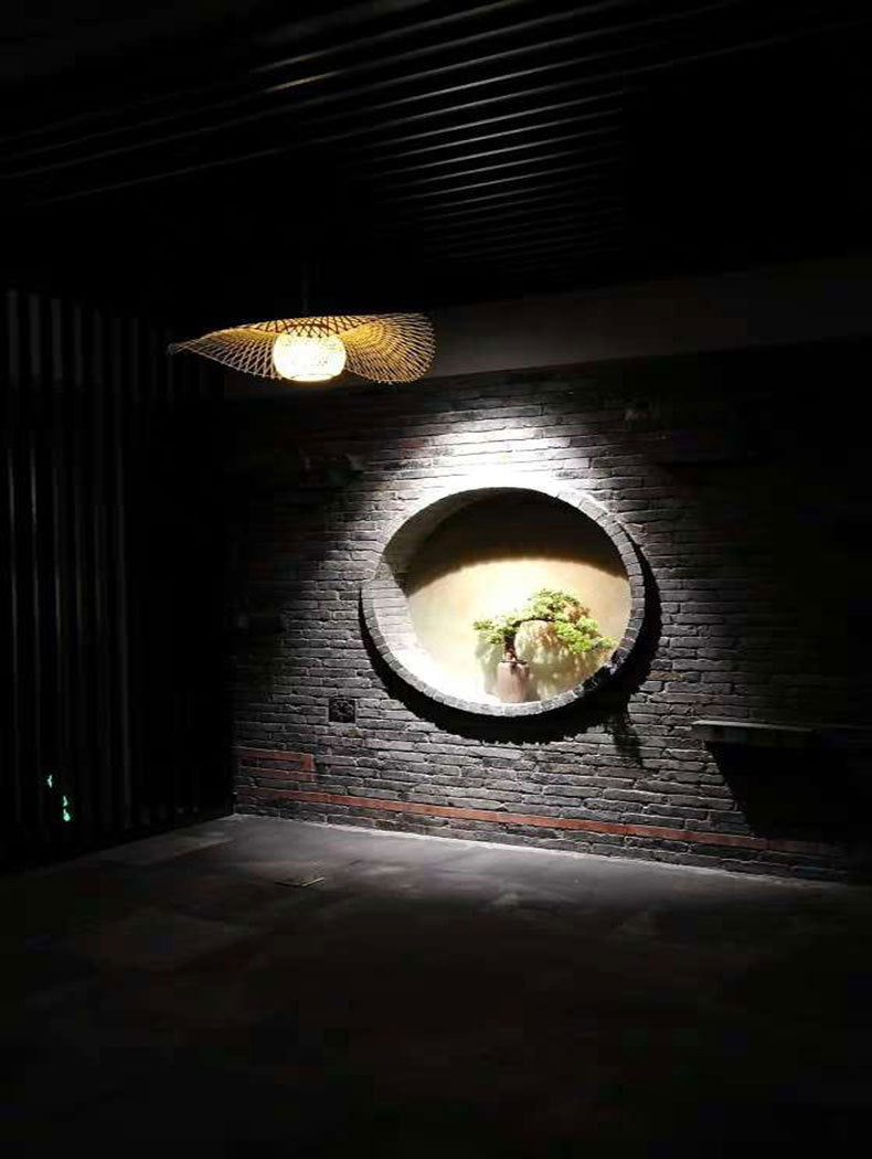 Chinese Pendant Lighting Fixtures Bamboo Hanging Light with Hanging Cord for Restaurant