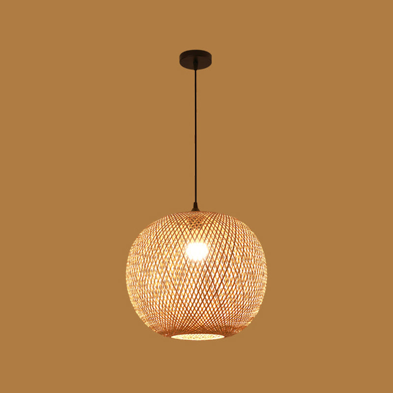 Chinese Pendant Lighting Fixtures Bamboo Hanging Light with Hanging Cord for Restaurant