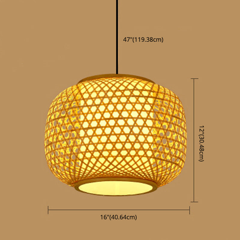 Chinese Pendant Lighting Fixtures Bamboo Hanging Light with Hanging Cord for Restaurant