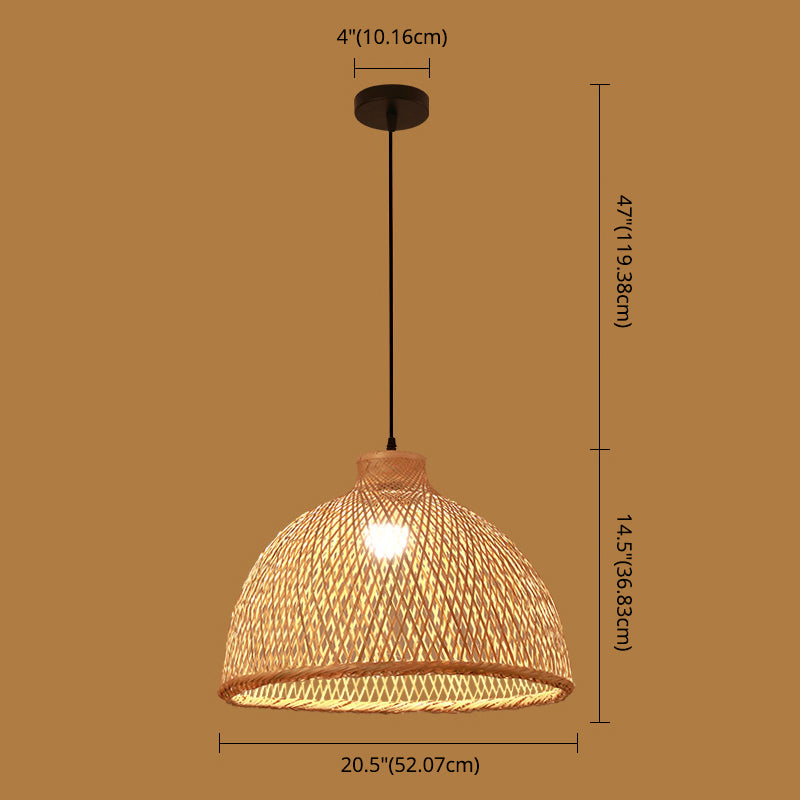 Chinese Pendant Lighting Fixtures Bamboo Hanging Light with Hanging Cord for Restaurant