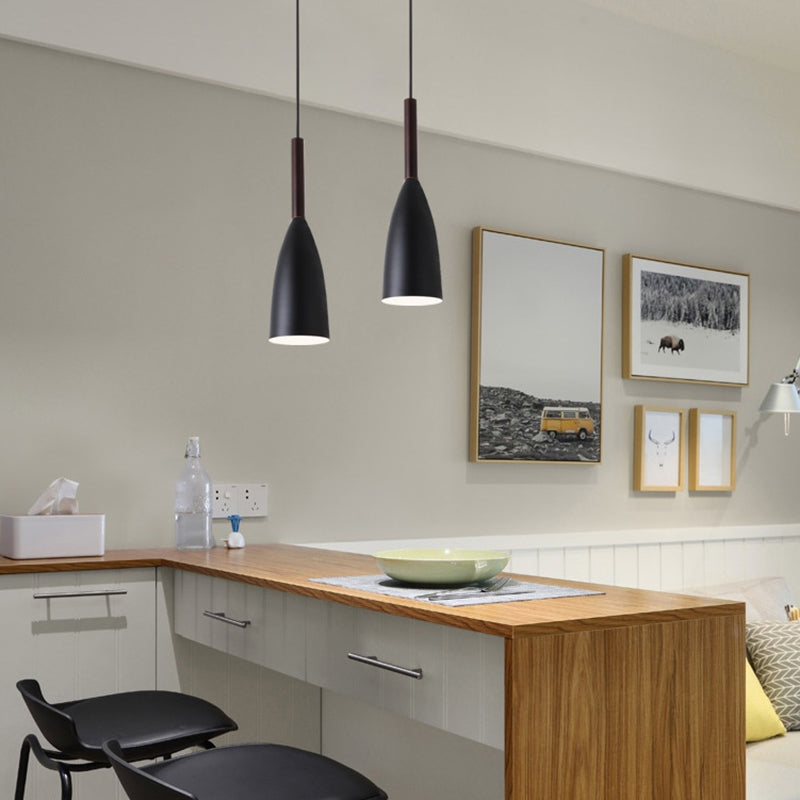 Ultra-moderne sich verjüngte Anhänger-Beleuchtungskörper metallische Hanglampe mit Hangschnur für das Restaurant