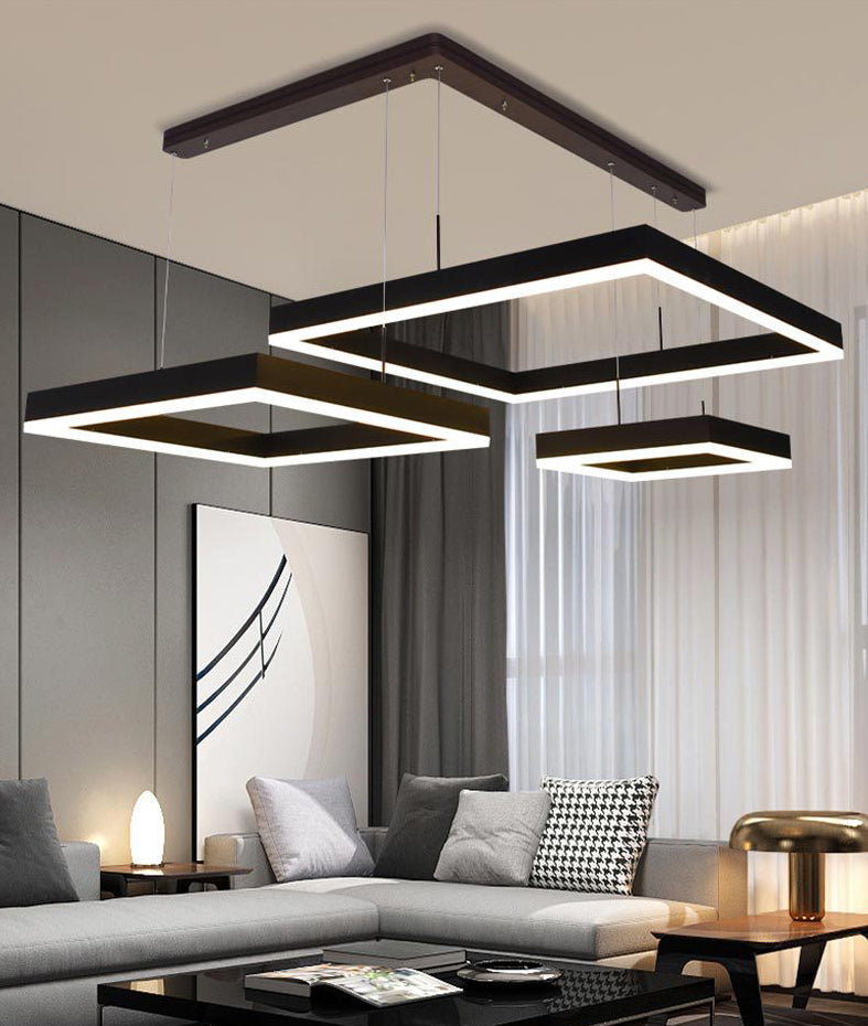 Lámparas de lámpara cuadrada moderna lámpara de metal 3 luces lámparas de lámpara