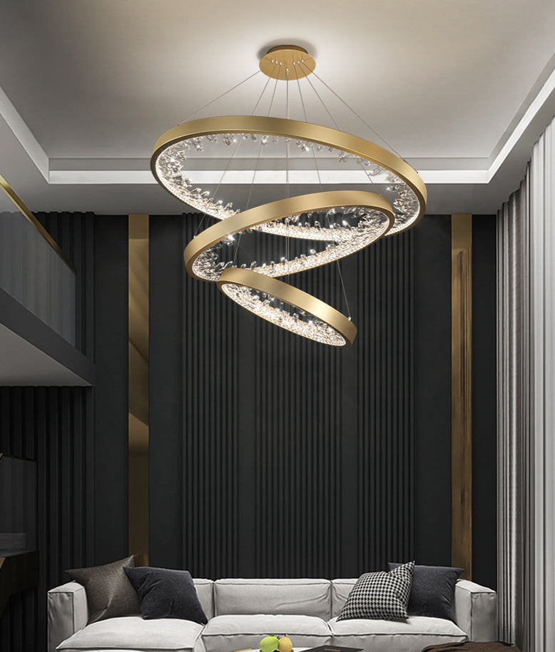 Ultra-modern Simplicity Orbicular LED Chandelier Lamp Crystal Suspension Pendant Light for Restaurant