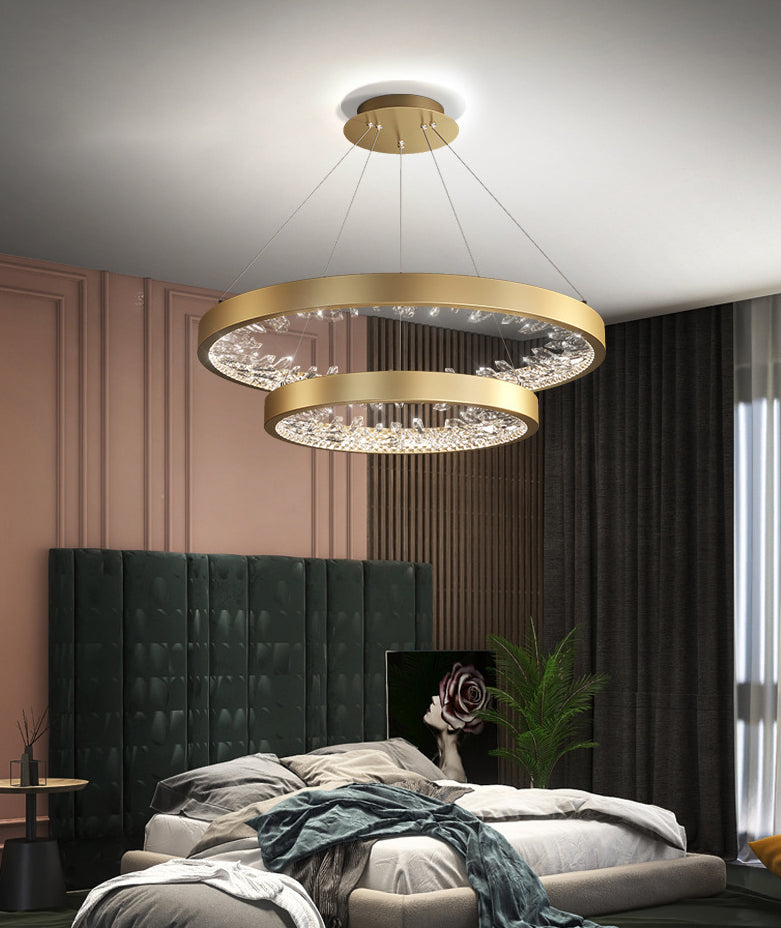 Ultra-modern Simplicity Orbicular LED Chandelier Lamp Crystal Suspension Pendant Light for Restaurant