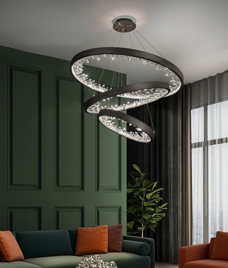Ultra-modern Simplicity Orbicular LED Chandelier Lamp Crystal Suspension Pendant Light for Restaurant