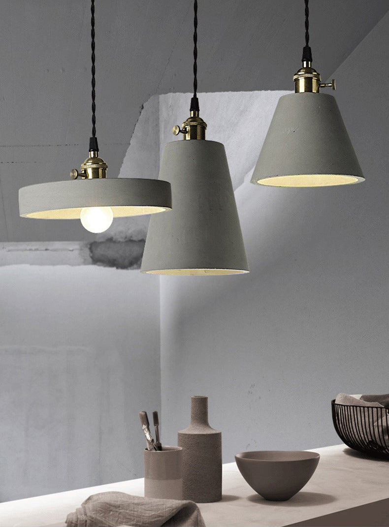 Luces de techo colgante de 1 luces con lámpara colgante de cemento moderna