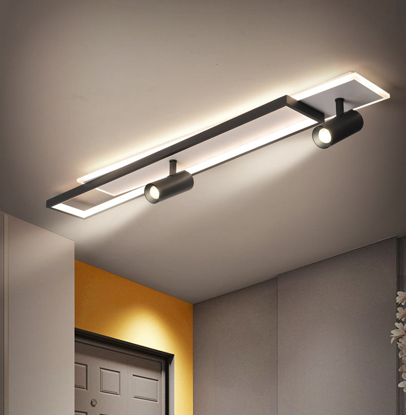 Nouveau Luminaire de plafond de salon linéaire de lumière affleurante de LED de fer moderne avec 2 projecteurs