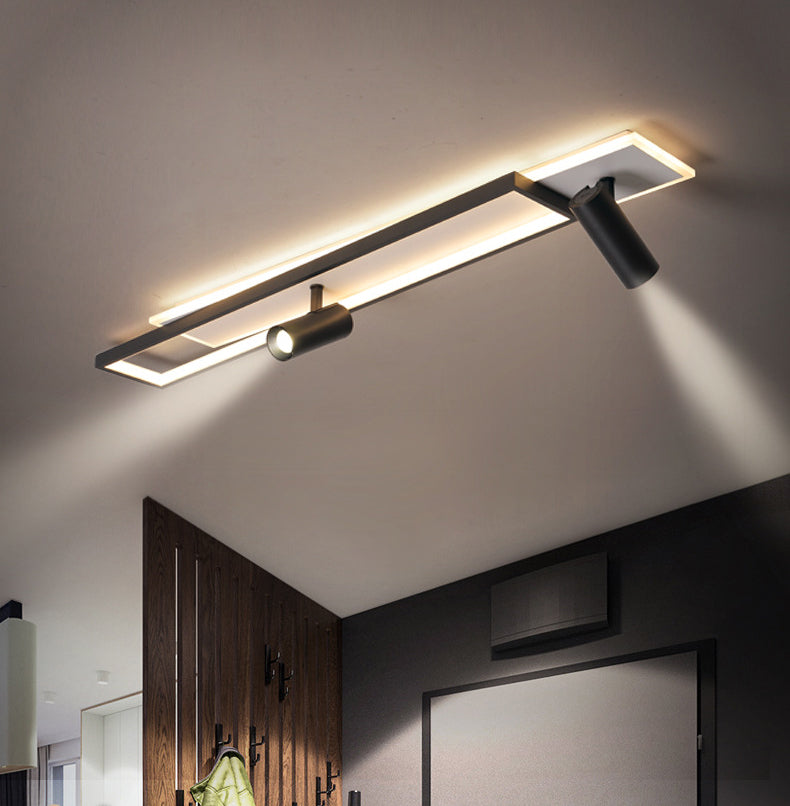 Nouveau Luminaire de plafond de salon linéaire de lumière affleurante de LED de fer moderne avec 2 projecteurs