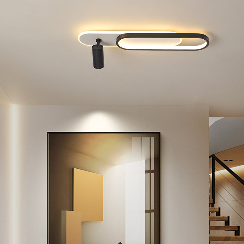 Lámpara de techo de metal de estilo moderno con montaje empotrado LED de pasillo oblongo y lámpara ajustable