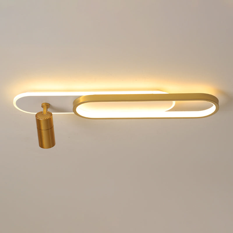 Lámpara de techo de metal de estilo moderno con montaje empotrado LED de pasillo oblongo y lámpara ajustable