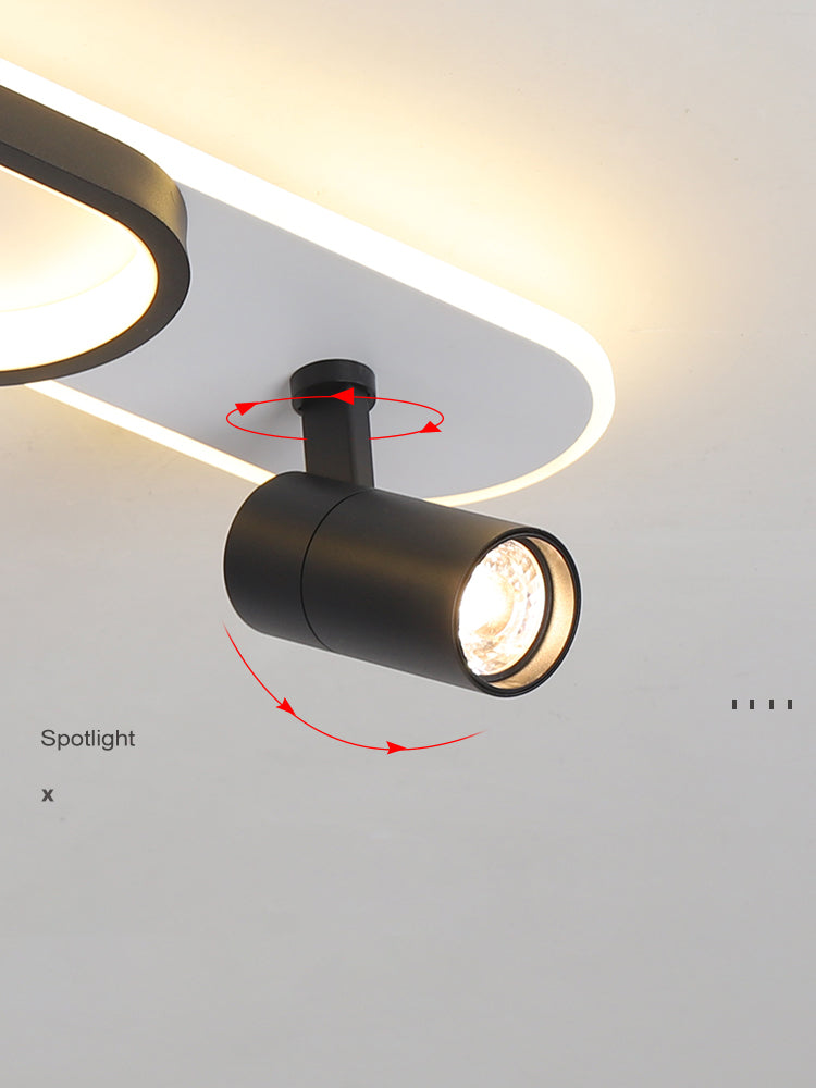 Lámpara de techo de metal de estilo moderno con montaje empotrado LED de pasillo oblongo y lámpara ajustable