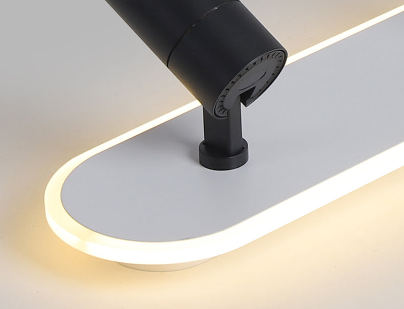 Lámpara de techo de metal de estilo moderno con montaje empotrado LED de pasillo oblongo y lámpara ajustable